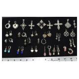 Earrings and pendant Jewelry marked Bixby 925 18K,