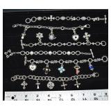 Charm bracelet Jewelry marked Bixby 925 18K, 6.2oz