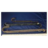 3 wrought iron fireplace trammels, largest 27"; as