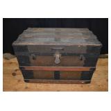 Old steamer trunk, 28x17x20"h; as is