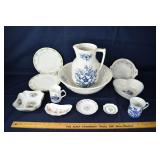 13 pcs assorted porcelain table wares including cr