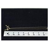 14 kt gold 16" necklace with 2 cross pendants, 4.4