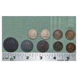 Early US coin lot: 1803 cent, 1804 half cent, 1864