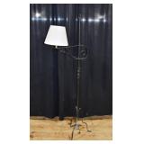 Wrought metal bridge lamp, 63"h; as is