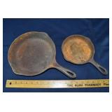 2 Wagner cast iron skillets; as is