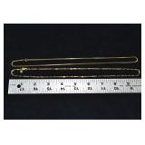 Marked 14 kt gold jewelry: two 20" necklaces 14gtw