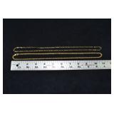 Marked 14 kt gold jewelry: two 22" necklaces 6gtw;