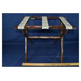 Wooden folding luggage valet, 22x17x20"h; as is