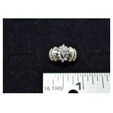 14 kt gold & diamond cocktail ring set with 3x5mm