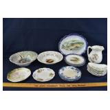 20 pcs. Porcelain table wares: fish service, bone