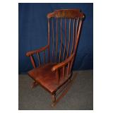 Maple Windsor style rocking arm chair, Gardner Mas