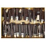 58 dark brown leather watch bands; as is