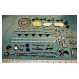 Vintage costume jewelry including gold filled, cul