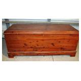 Solid cedar blanket chest, 52x21x22"h, compromised