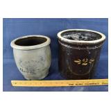 2 stoneware crocks: damages Greensboro PA and 2gal