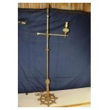 Old floor lamp with ship's wheel motif base, 53'h;