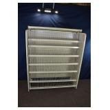 Metal, wire and peg board display rack, 49x19x60'h