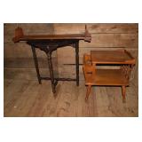 Lot: hall table 28x12x30'h, maple side table, book