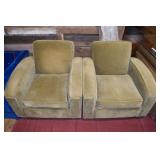 2 allover upholstered club chairs, 22x25x36'h