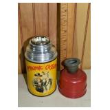 Vintage lot: Hopalong Cassidy thermos, milk bottle