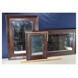 3 ogee framed wall mirrors, largest 25'x37'; as is