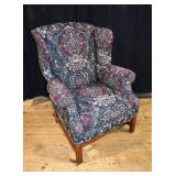 Wesley Hall upholstered wing chair, 33x35x42'h; as