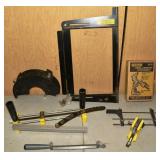 Lot: drill grinding attachment, chainsaw filing gu