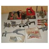 Lot: wood working jigs, toggle clamps, etc.; as is