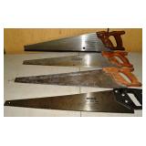 3 Craftsman and 1 Stanley hand saws; as is