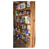 Large group of chemical supplies: oils, cleaners,