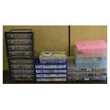 22 plastic parts boxes with some hardware and part