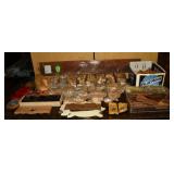 Large group of wooden craft parts, 4 sheets of wal