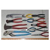 12 assorted pliers; as is