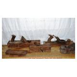 5 antique wooden planes; as is