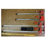 4 Bessey wood clamps longest 46', 4 blocks; as is
