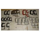 26 C clamps, largest 2"; as is
