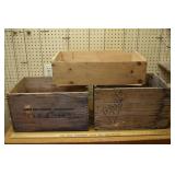 3 wooden crates: 1953 Military issue Schatz Beer,