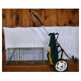 Lot: Knight ConneXion golf bag cart, gopher trap;