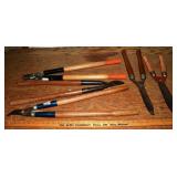 3 limb trimmers, 2 hedge trimmers; as is