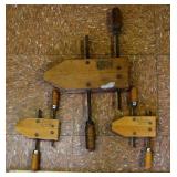 3 Jorgensen wooden screw clamps; as is