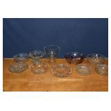 10 pieces of glass bowls, etc.; as is