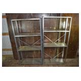 2 metal 4 tier shelfs, 30x12060"h; as is