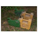 John Deere lawn tractor suitcase weights and rack;