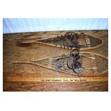 Old pair wooden snowshoes; as is