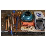 Lot: Husqvarna rear bagger for mower, extension co