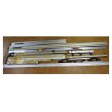 10+ aluminum straight edges, bench clamps, tool gu