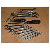 12 Snap-On tools including 7 SAE wrenches, MAC wre