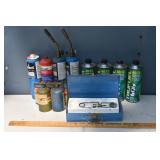 Lot: propane bottles, 40:1 mix fuel; as is