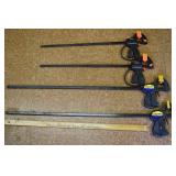 2 Quick Grip and 2 Great Neck wood clamps; as is