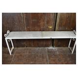 Wrought iron low bench 70x12025"h with damaged mar